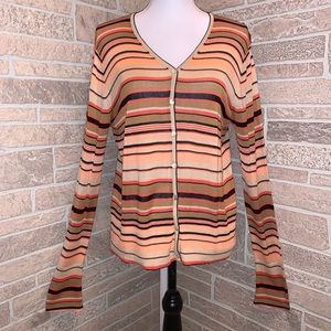 Belford Silk Blend Stripe Sweater Cardigan